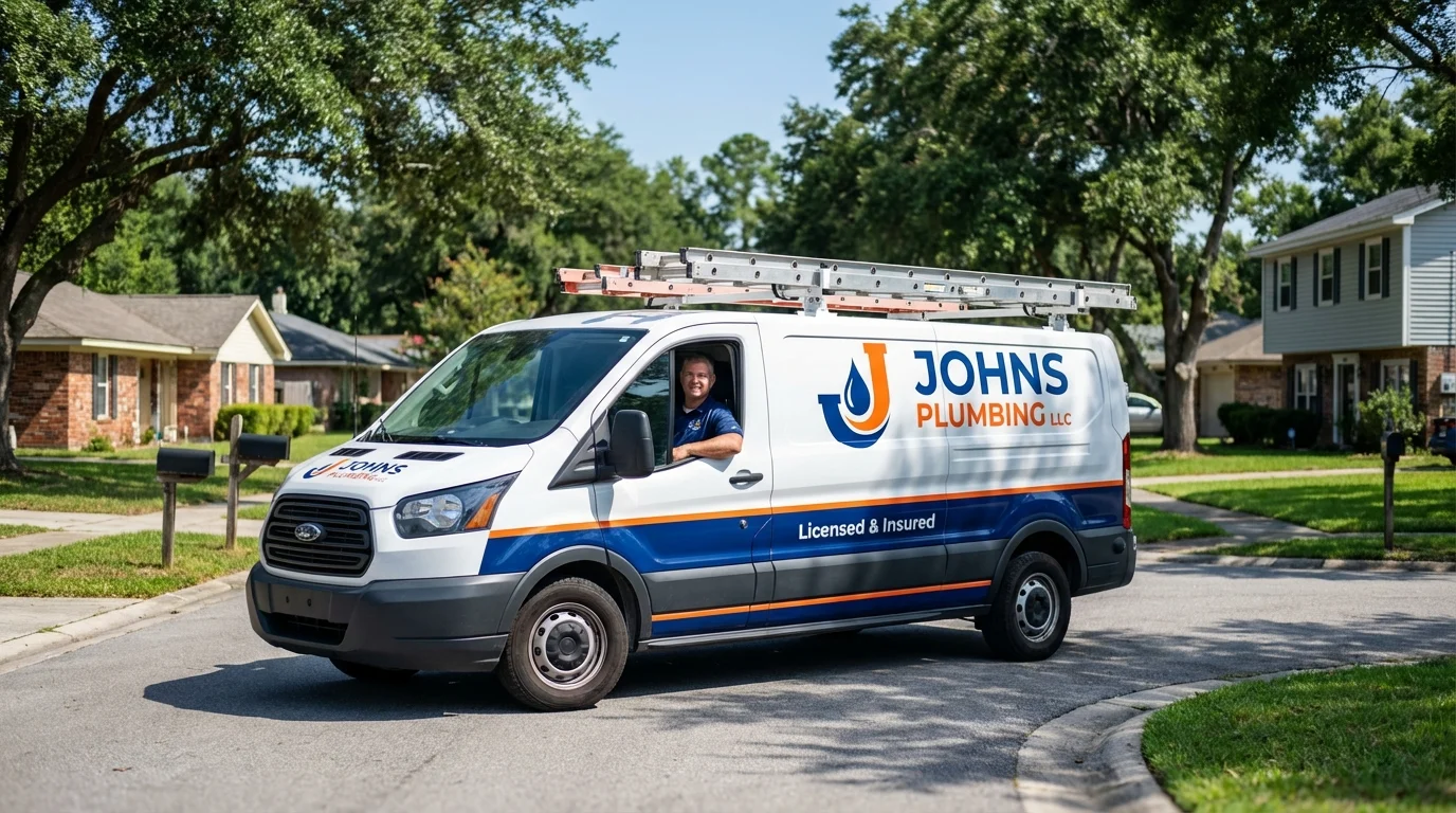 Johns Plumbing LLC service van in Brentwood, CA